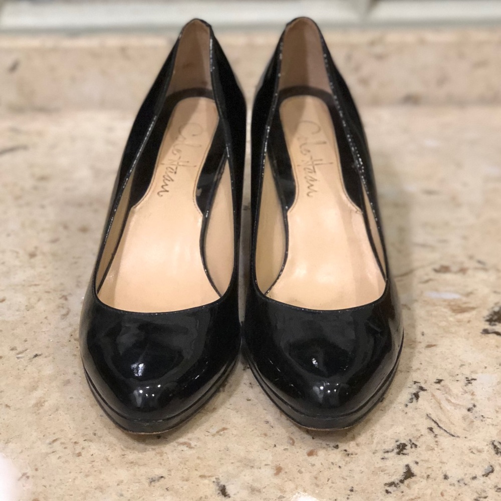Black Cole Haan Patent Leather Pumps